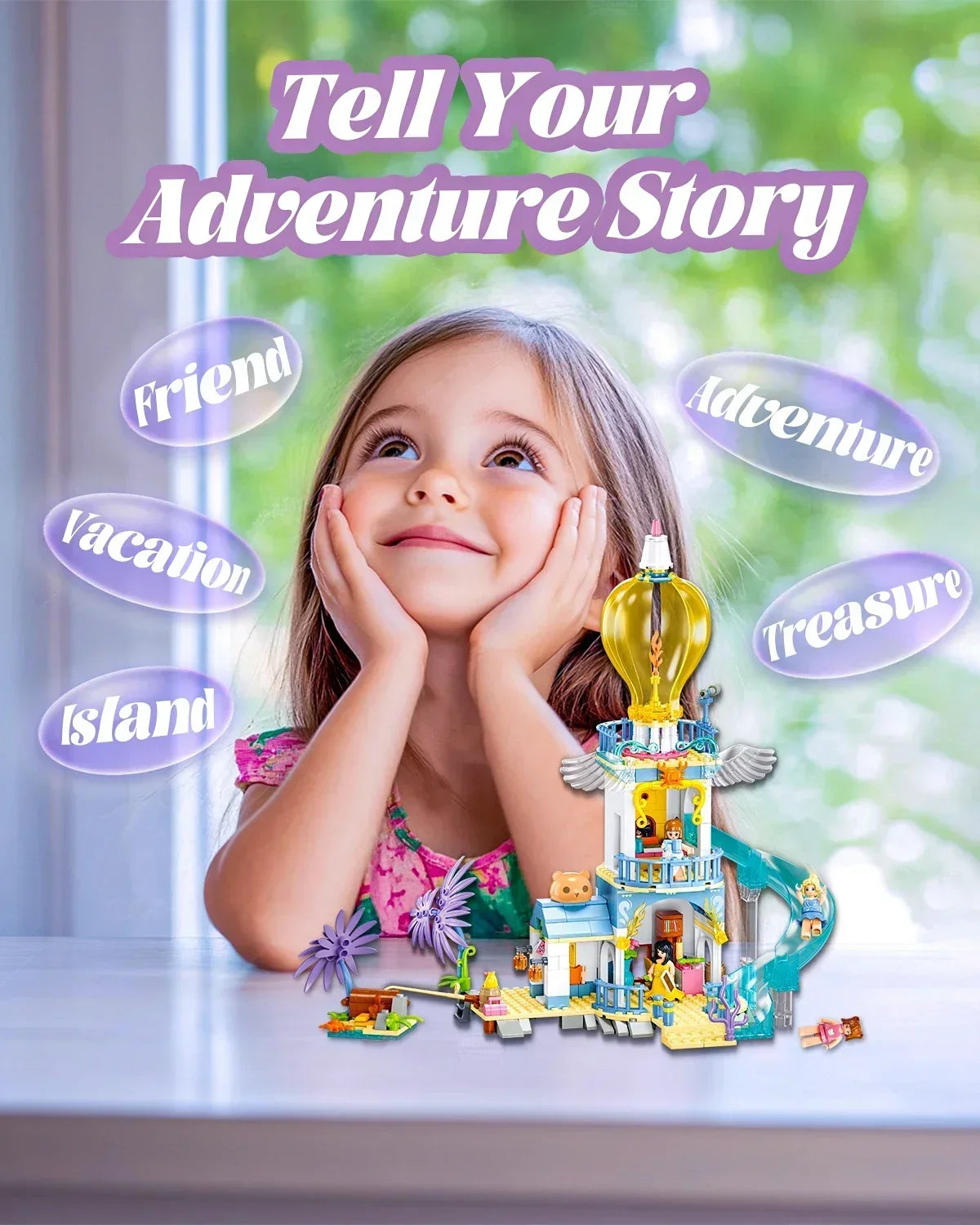 404 PCS Sea View Lighthouse Building Blocks Treasure Hunt Seaside Park Model