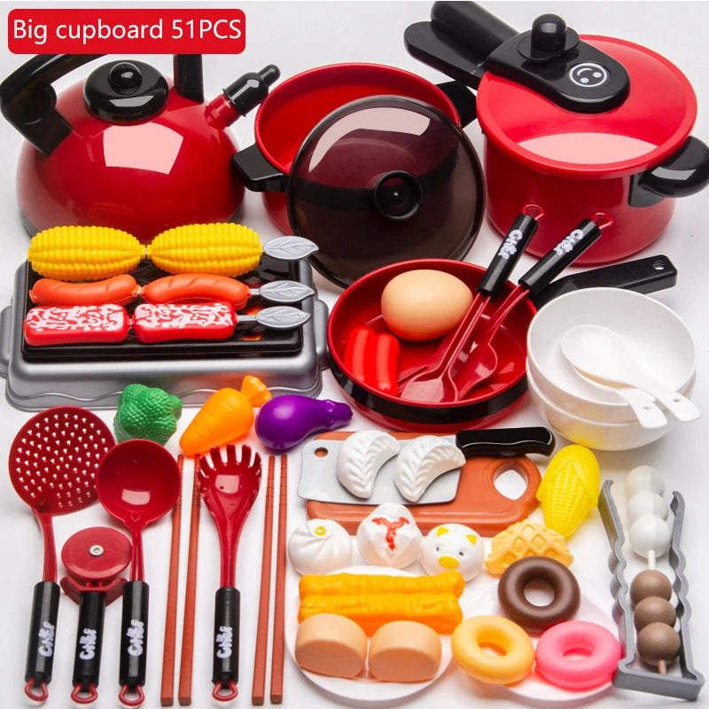 Kitchen Toys Set For Kid Girl Cooking Toy Baby Cutting Fruit Cooking Kitchen Utensils Children Simulation Education Pretend Play