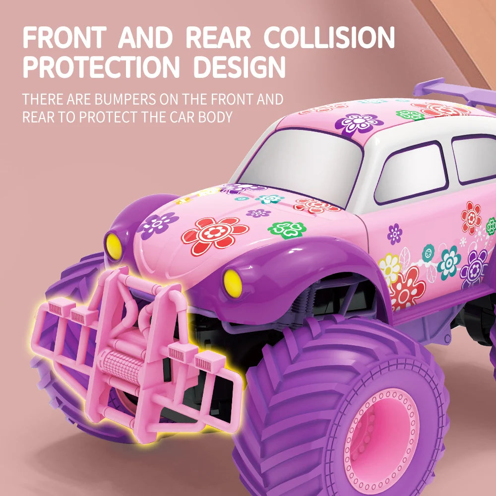 RC Car Electric Drive Off-Road Big Wheel 2.4G Cross-Country High Speed Purple Remote Control Truck