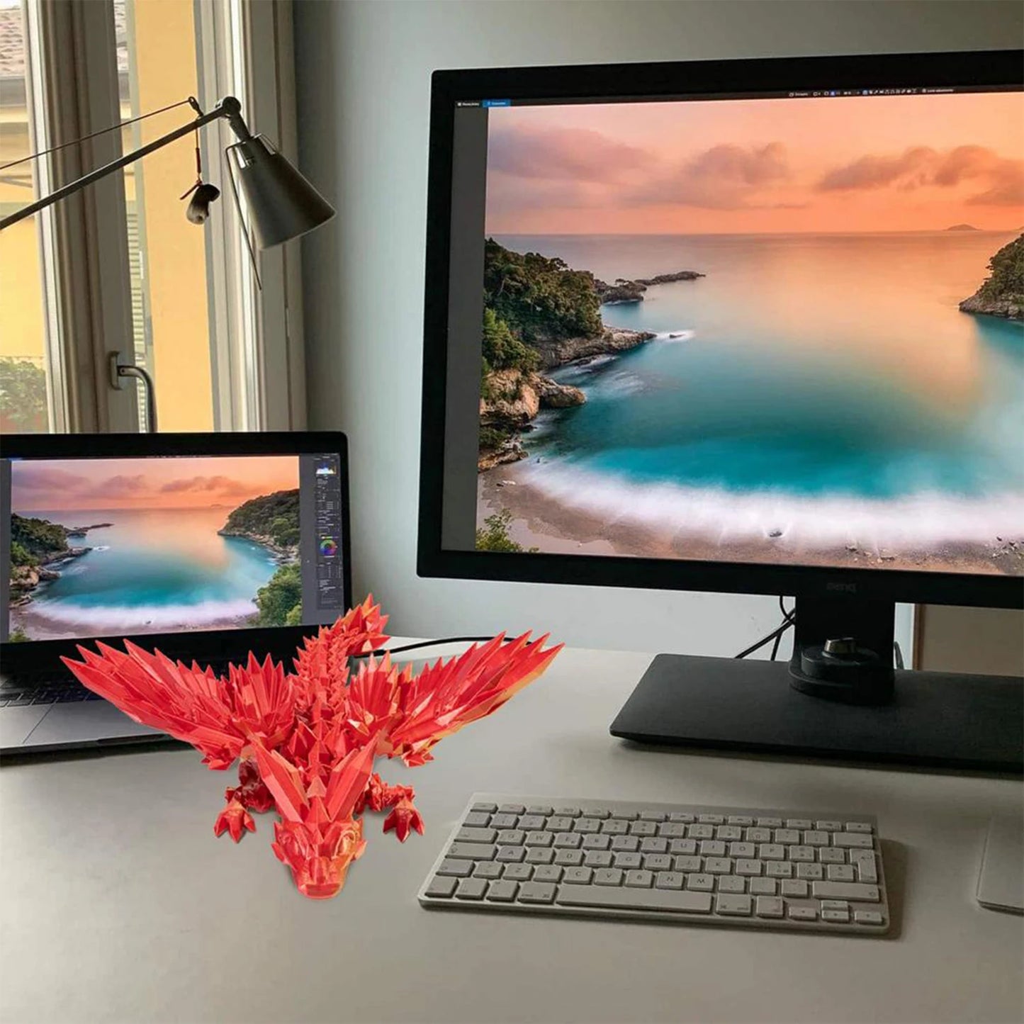 3D Printed Wings Dragon Fidget Creative Craft Tabletop Statue Toy for Entryway TV Stand Decor