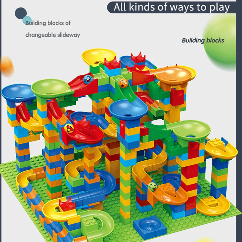 88-514PCS Marble Race Run Blocks Maze Ball Track Toy Compatible city Building Blocks Funnel Slide Blocks Toys DIY Bricks Toys