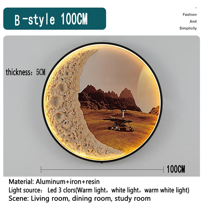 KARLOS Modern Picture Wall Light outer space LED Mural Lamp 1 meter diameter Living Room Bedroom Children's room Decor Painting