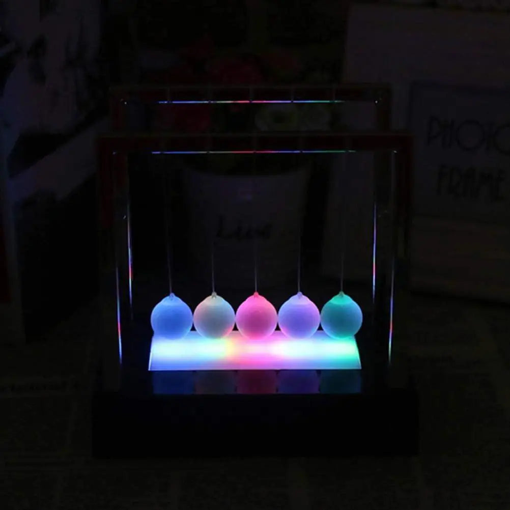 Newtons Swing Ball LED Light Up Newtons Science Kids Toys Balance Balls Desk Toys Home and Office Decor