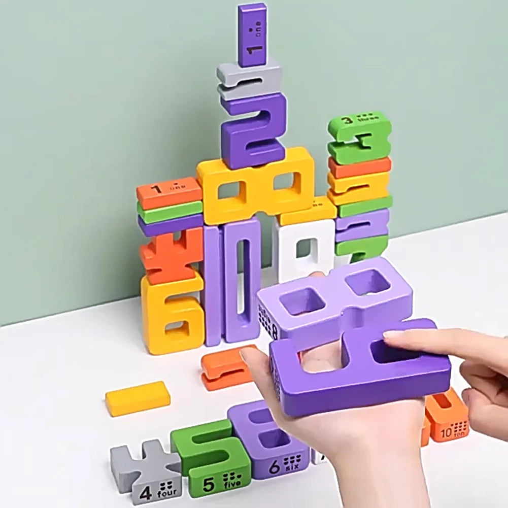 10/20PCS Educational Digital Wooden Blocks