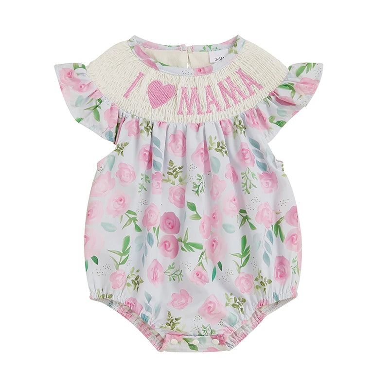 Adorable Baby Girls Rompers with Cute Bow Detailing and Floral Print Round Neckline and Fly Sleeves Perfect Infant Bodysuits
