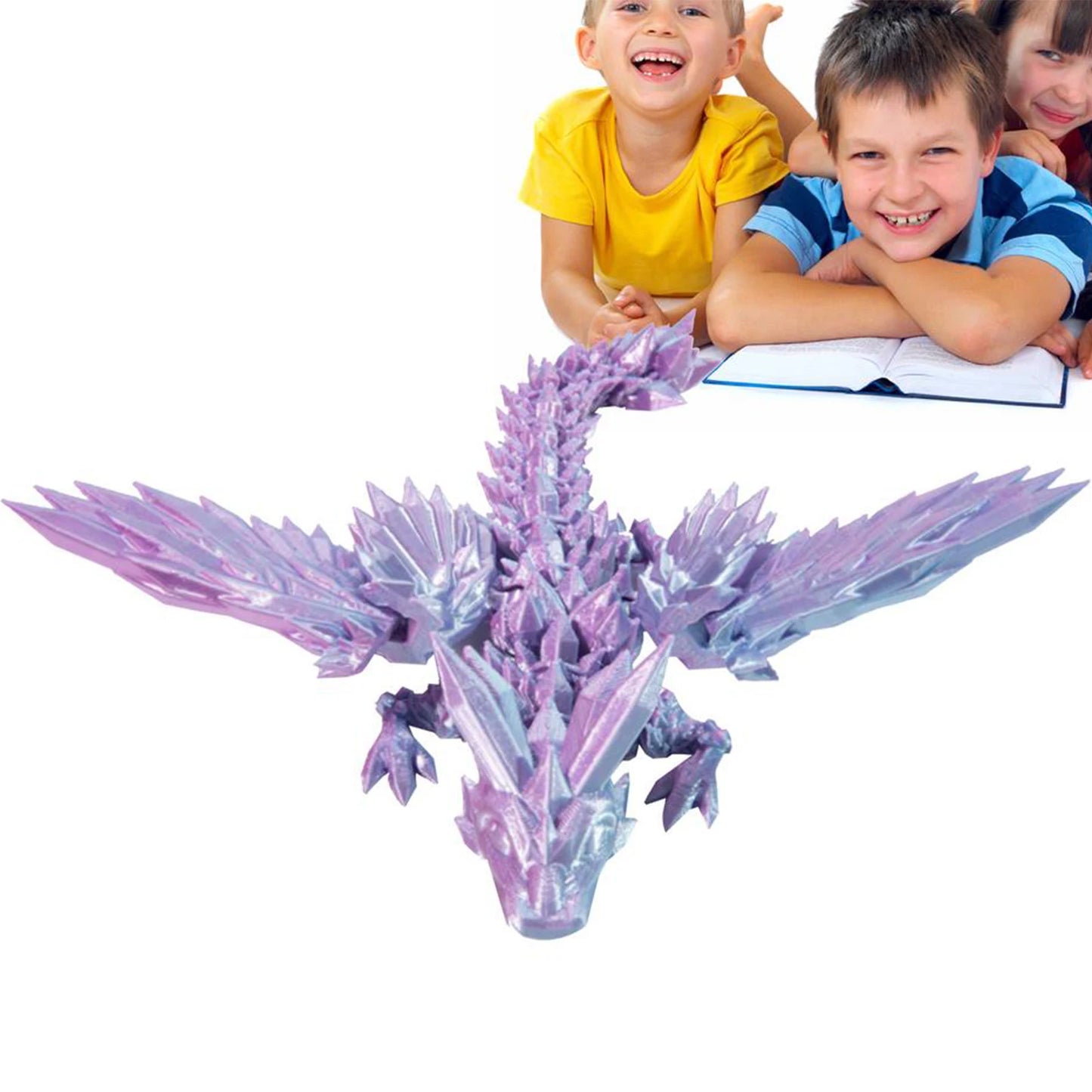 3D Printed Wings Dragon Fidget Creative Craft Tabletop Statue Toy for Entryway TV Stand Decor