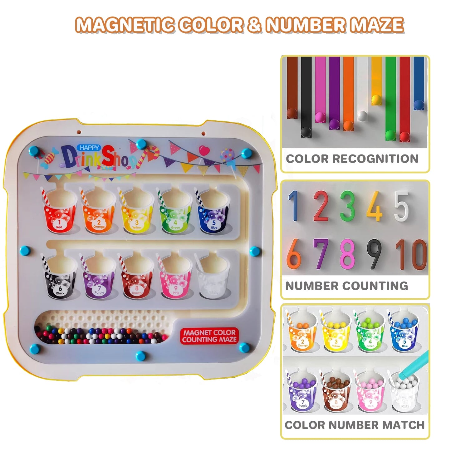 Magnetic Color and Number Maze