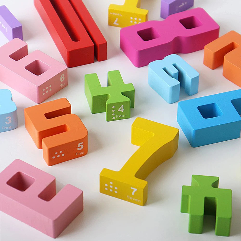 10/20PCS Educational Digital Wooden Blocks