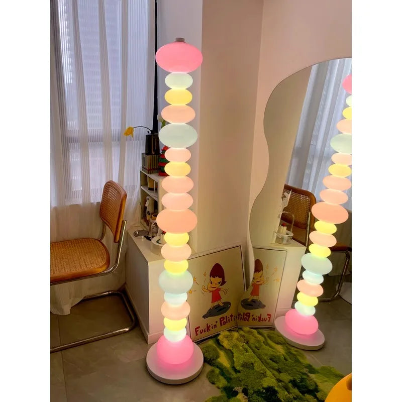 Candy string rainbow floor lamp Creative pink floor lamp Children's Room Bedside Lamp Emotional Lamp Living Room cute floor lamp
