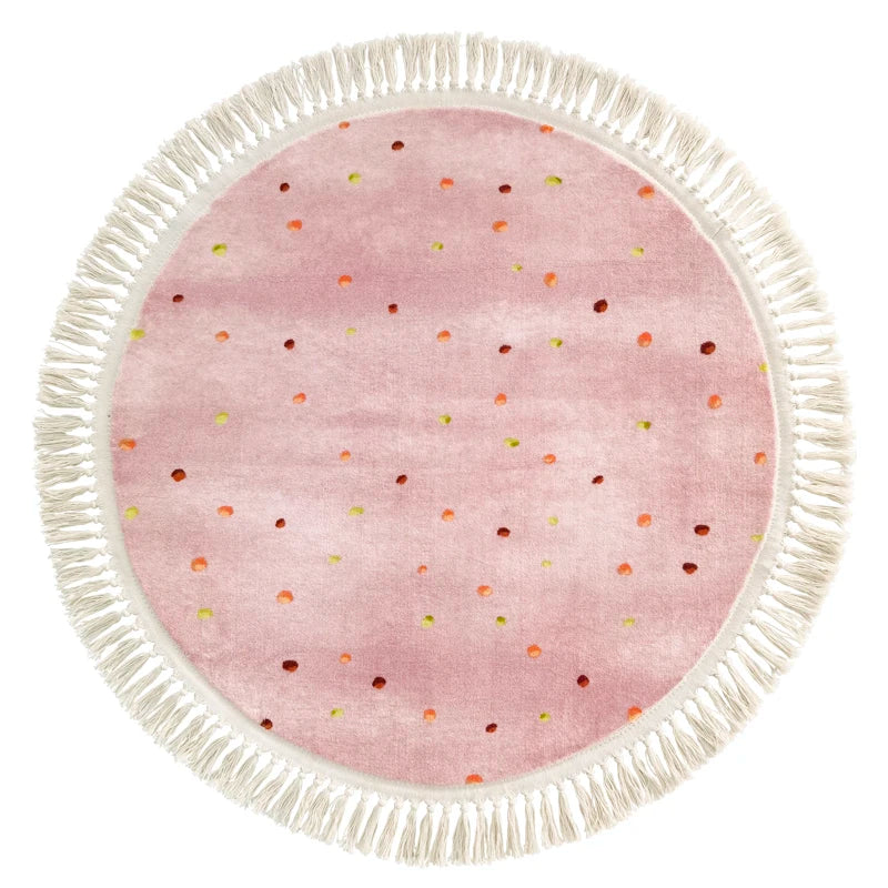 Baby Play Mat Nursery Carpet Bedroom Round Rug Cute Bedside Rugs Tassel Carpets Children Room Decor Floor Mats Ковер שָׁטִיחַ