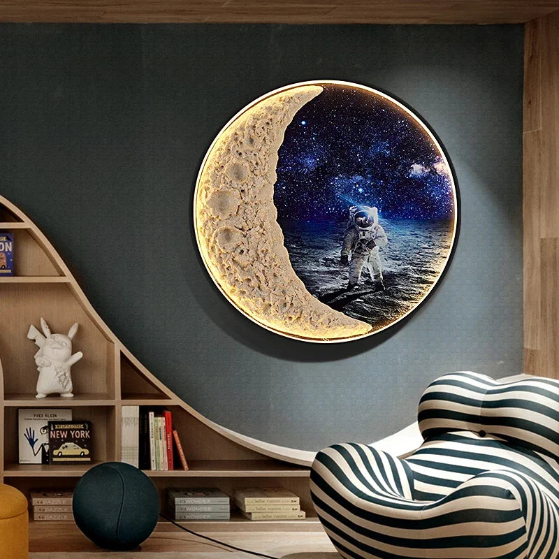 KARLOS Modern Picture Wall Light outer space LED Mural Lamp 1 meter diameter Living Room Bedroom Children's room Decor Painting