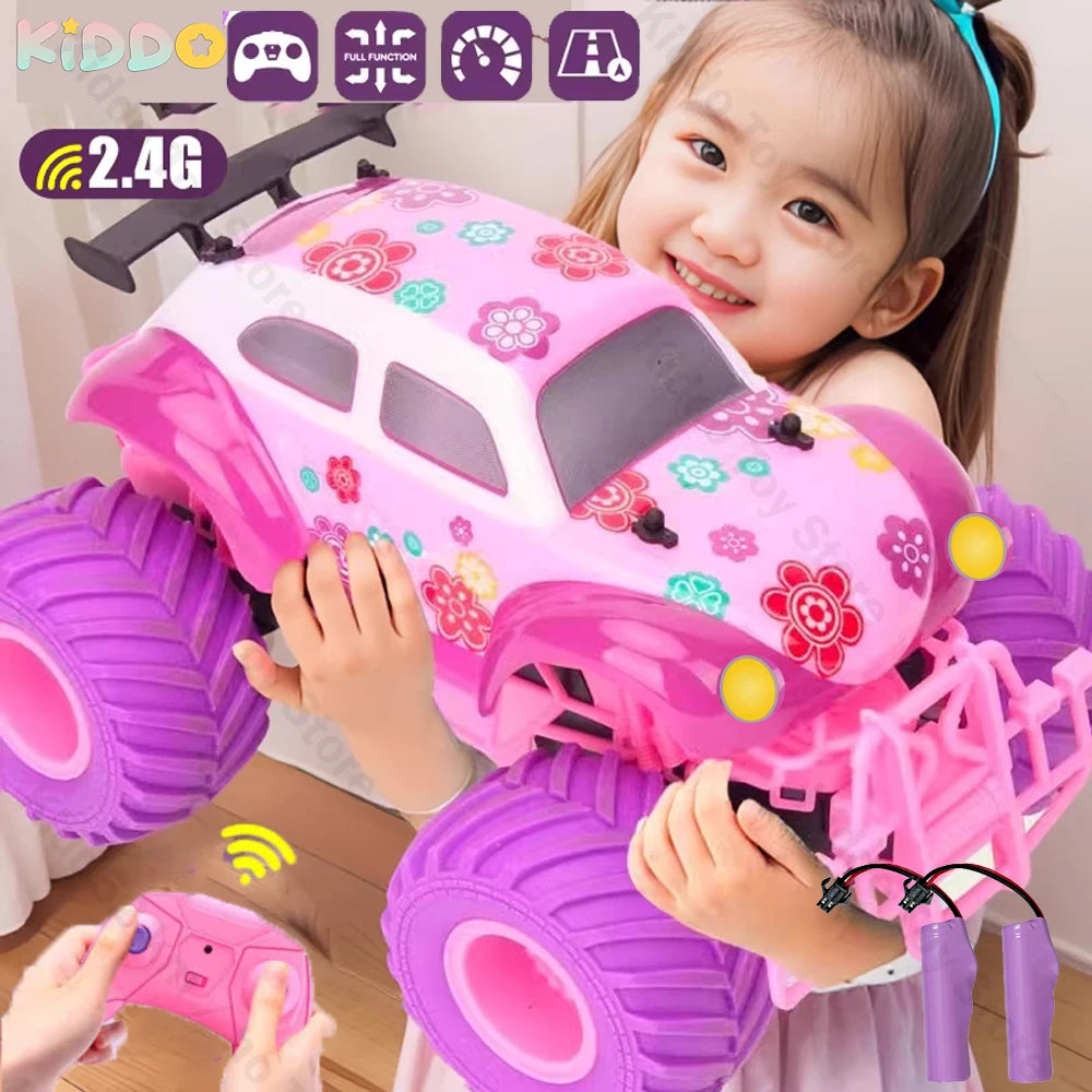 RC Car Electric Drive Off-Road Big Wheel 2.4G Cross-Country High Speed Purple Remote Control Truck