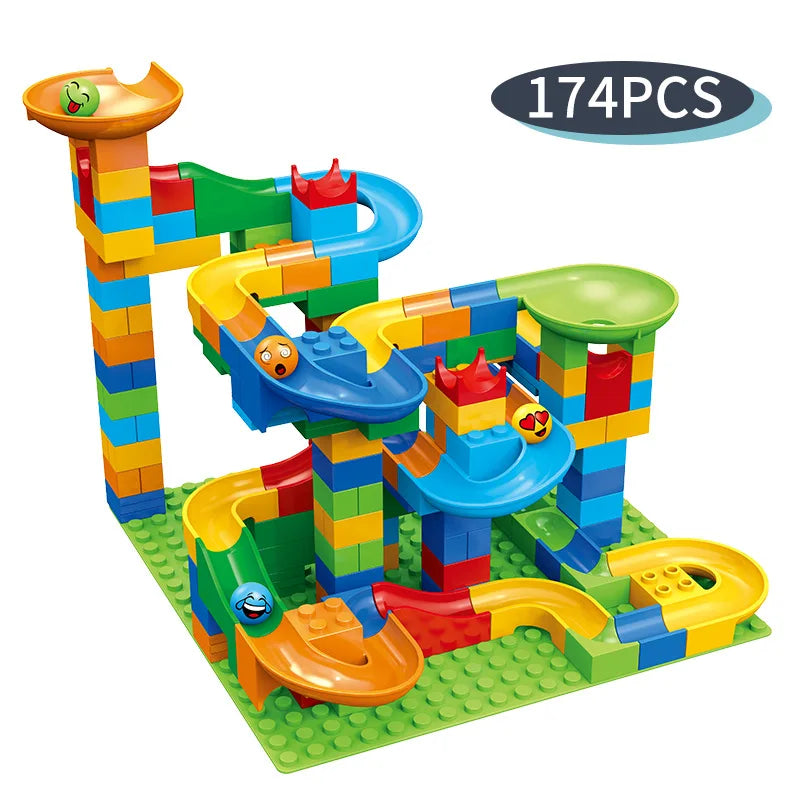 88-514PCS Marble Race Run Blocks Maze Ball Track Toy Compatible city Building Blocks Funnel Slide Blocks Toys DIY Bricks Toys