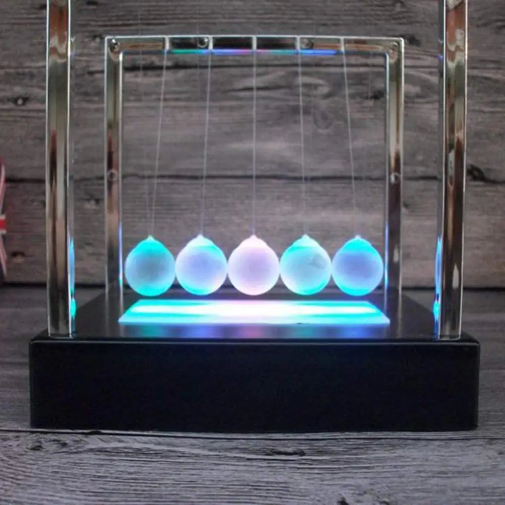 Newtons Swing Ball LED Light Up Newtons Science Kids Toys Balance Balls Desk Toys Home and Office Decor