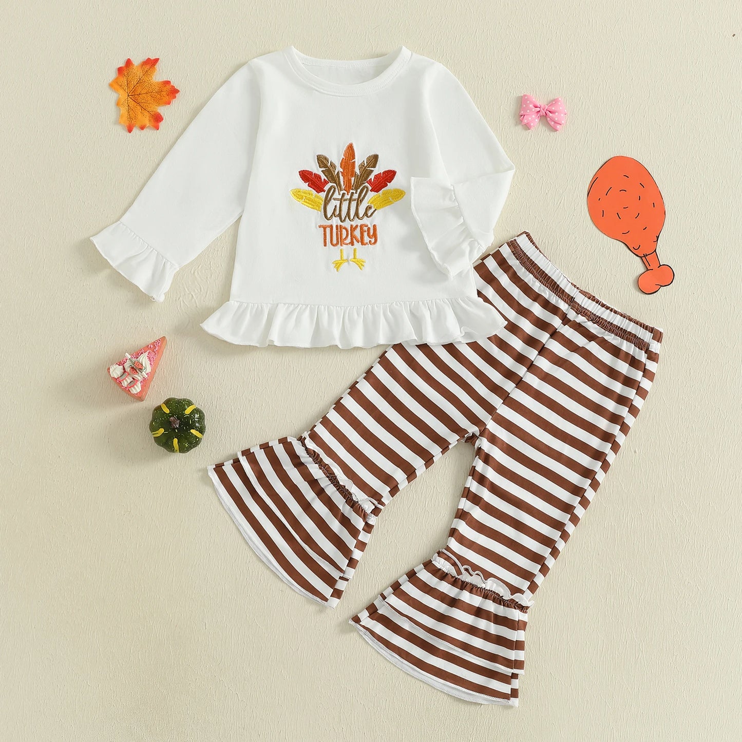 Autumn Thanksgiving Day Toddler Baby Girls Pants Sets