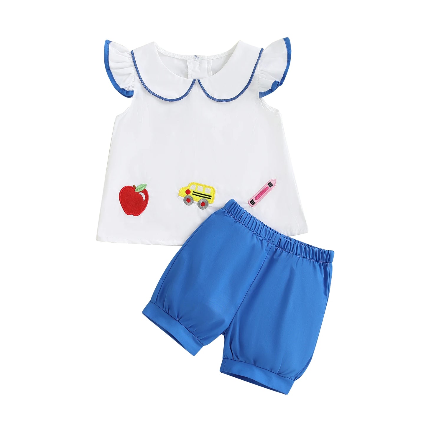 Summer Kids Girls Outfits Short Sleeve