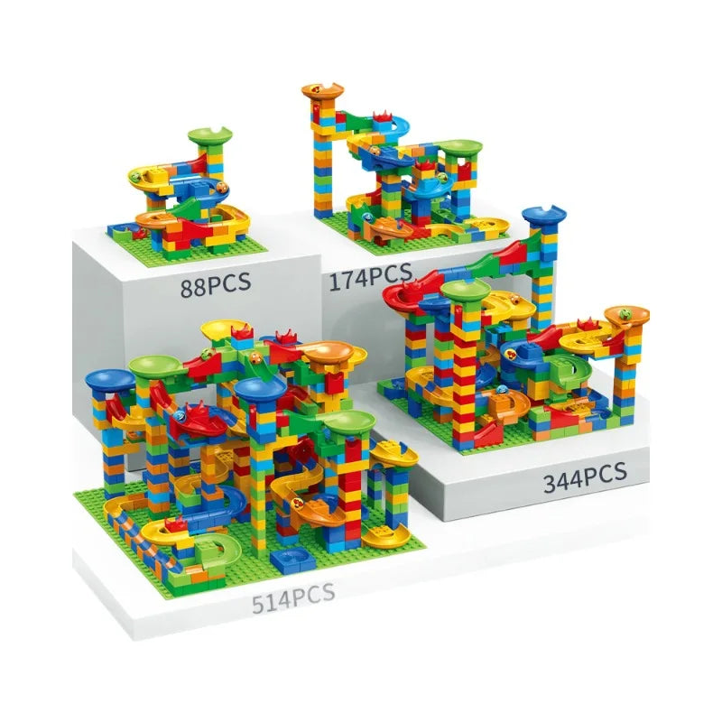 88-514PCS Marble Race Run Blocks Maze Ball Track Toy Compatible city Building Blocks Funnel Slide Blocks Toys DIY Bricks Toys