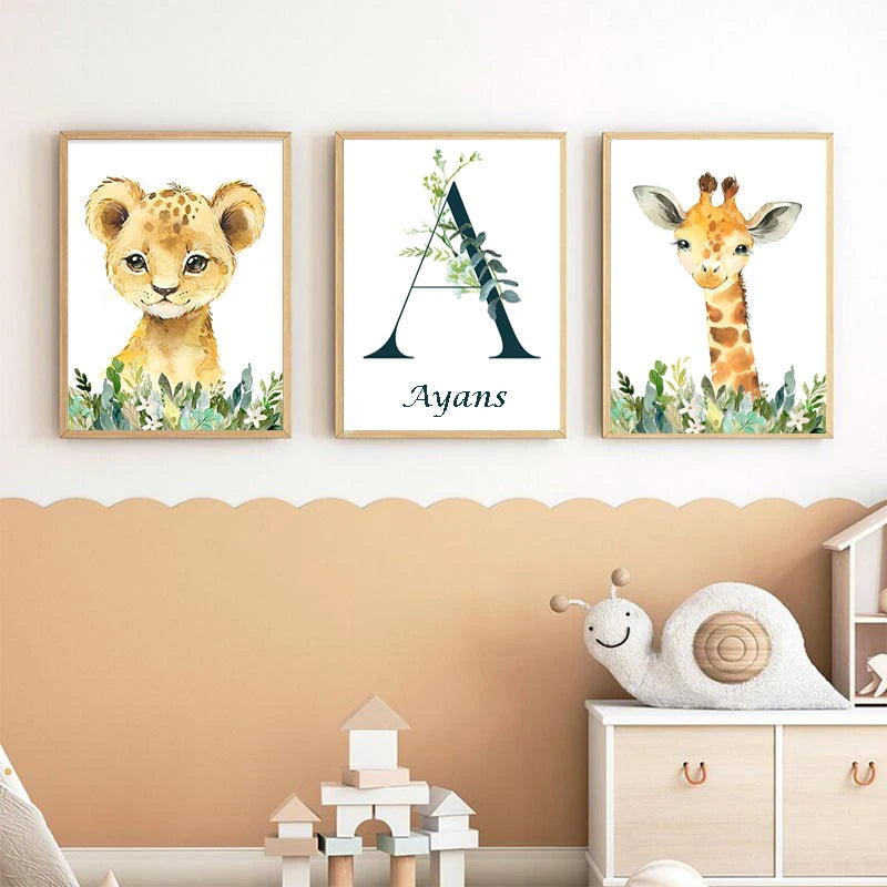 Cute Animal Poster Decoration Bedroom Baby Room Wall Canvas Painting Child Room Personalised Gifts for Kids Picture Home Decor