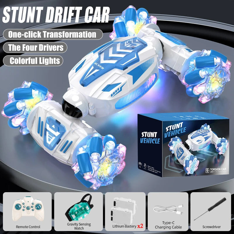 2.4G Remote Control Twist Stunt Car with Lights Sounds RC Drift Car