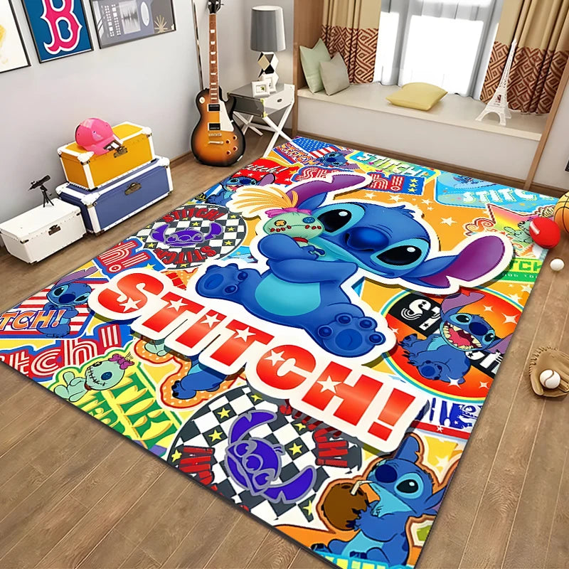 Disney Pattern Carpet Stitch 3D Printing Large Area Rug Carpet for Living Room Children's Bedroom Sofa Doormat Floor Mat Gift