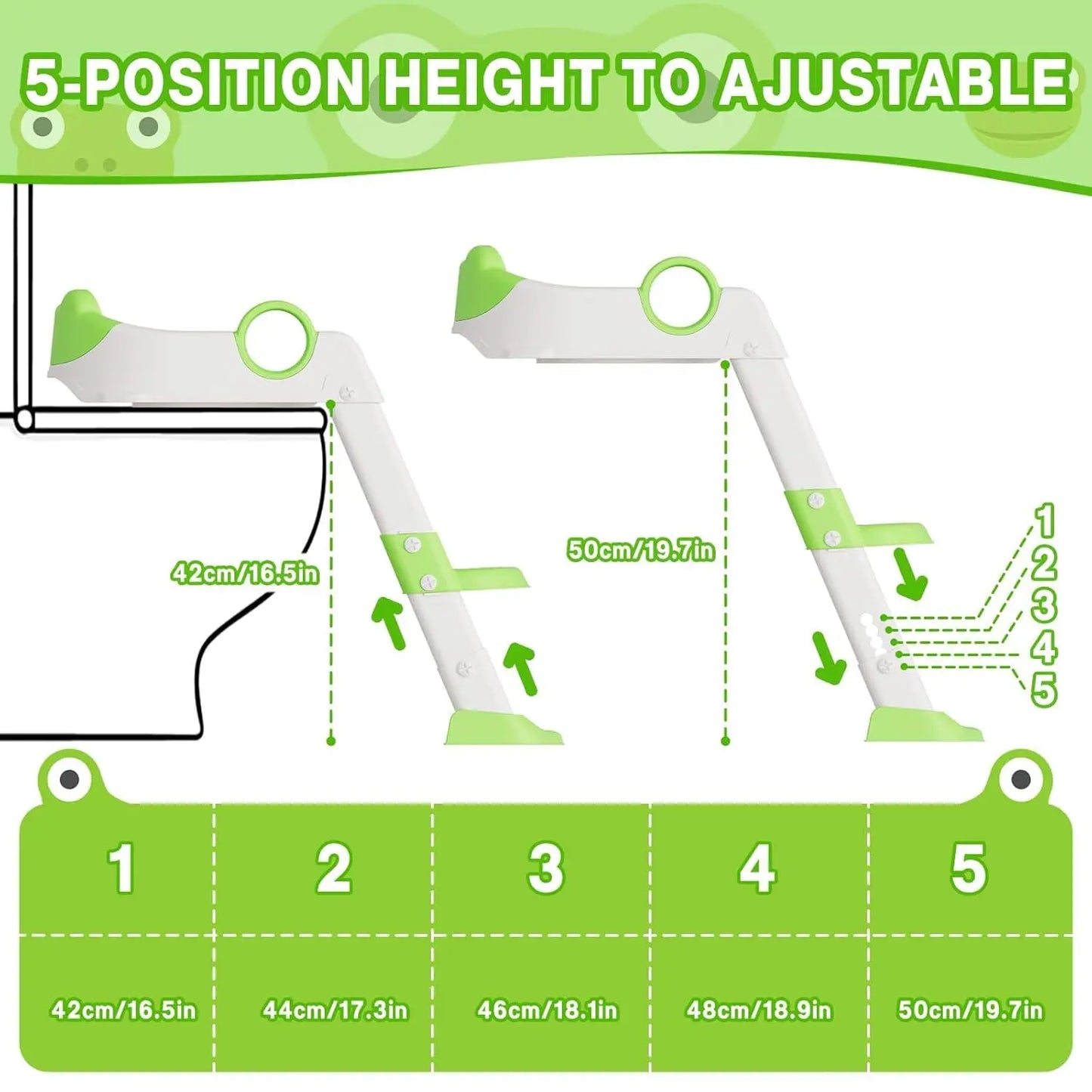 Potty Training Seat with Adjustable Height Step Stool Ladder Anti-Slip Pads