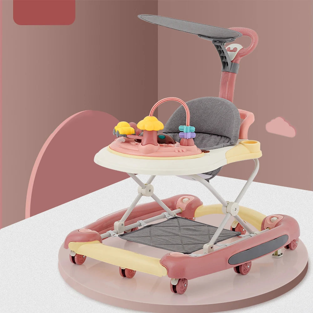 Foldable Baby Walker With Universal Wheel Handcart