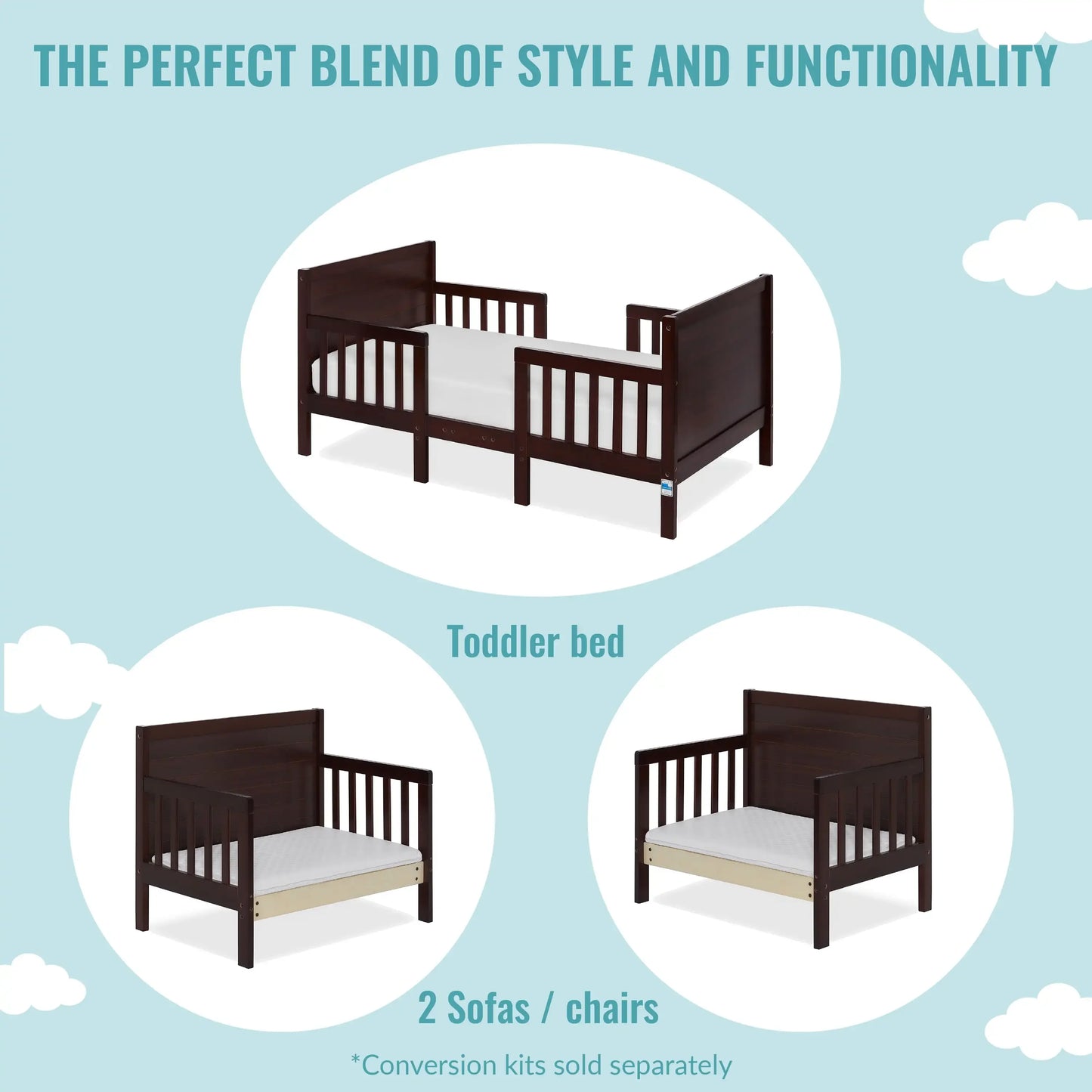 3 in 1 Convertible Toddler Bed