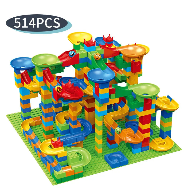 88-514PCS Marble Race Run Blocks Maze Ball Track Toy Compatible city Building Blocks Funnel Slide Blocks Toys DIY Bricks Toys