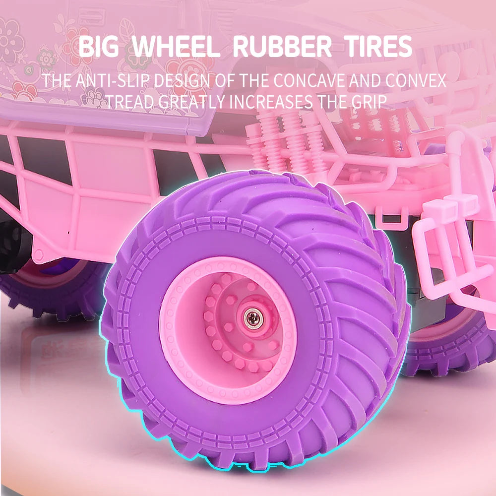 RC Car Electric Drive Off-Road Big Wheel 2.4G Cross-Country High Speed Purple Remote Control Truck