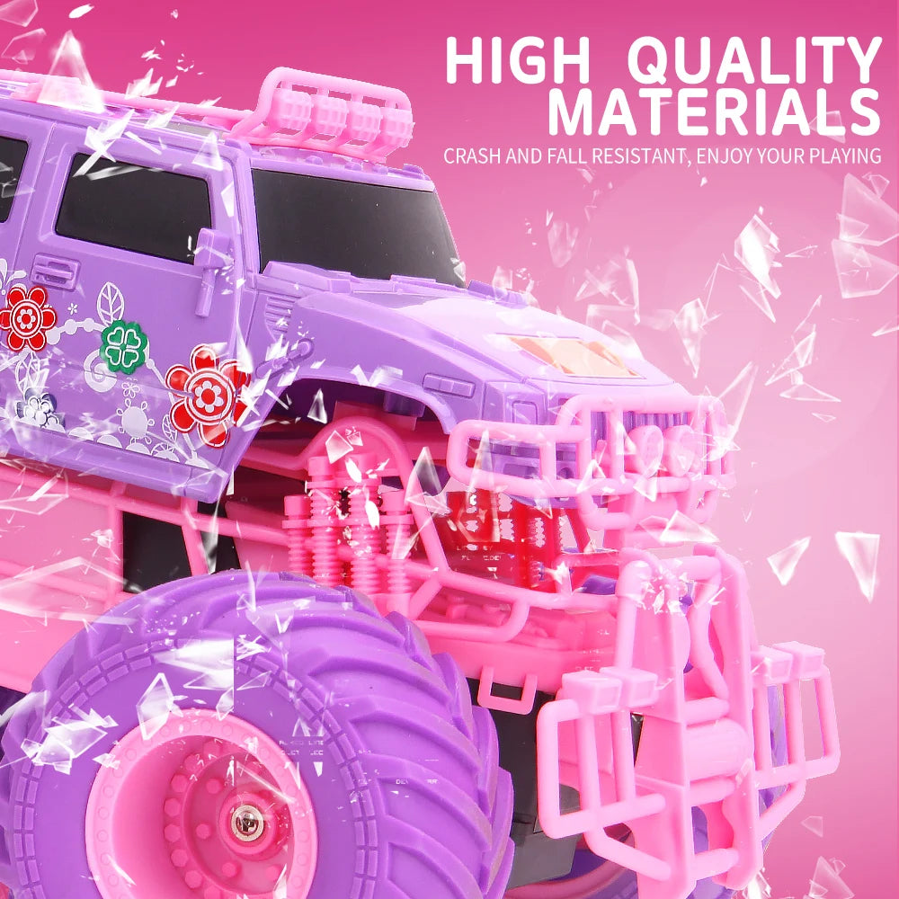 RC Car Electric Drive Off-Road Big Wheel 2.4G Cross-Country High Speed Purple Remote Control Truck