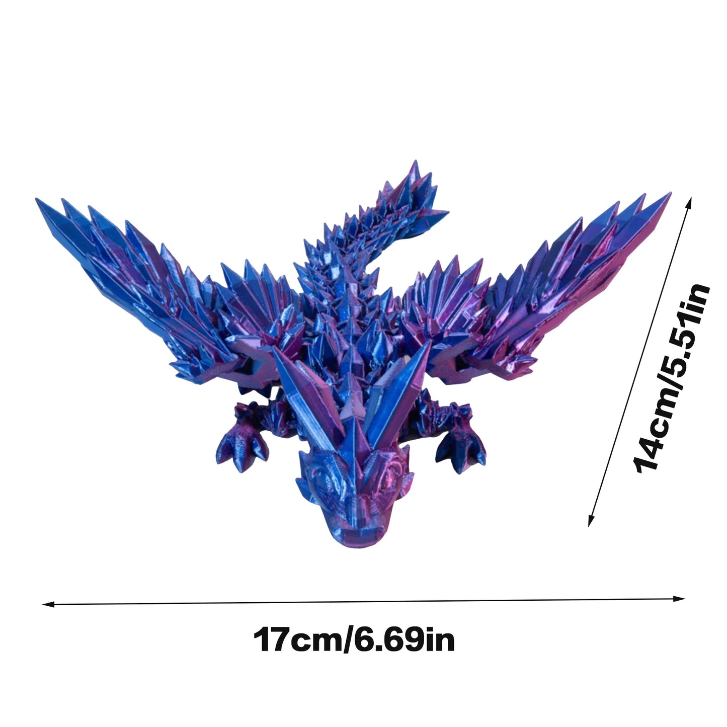 3D Printed Wings Dragon Fidget Creative Craft Tabletop Statue Toy for Entryway TV Stand Decor