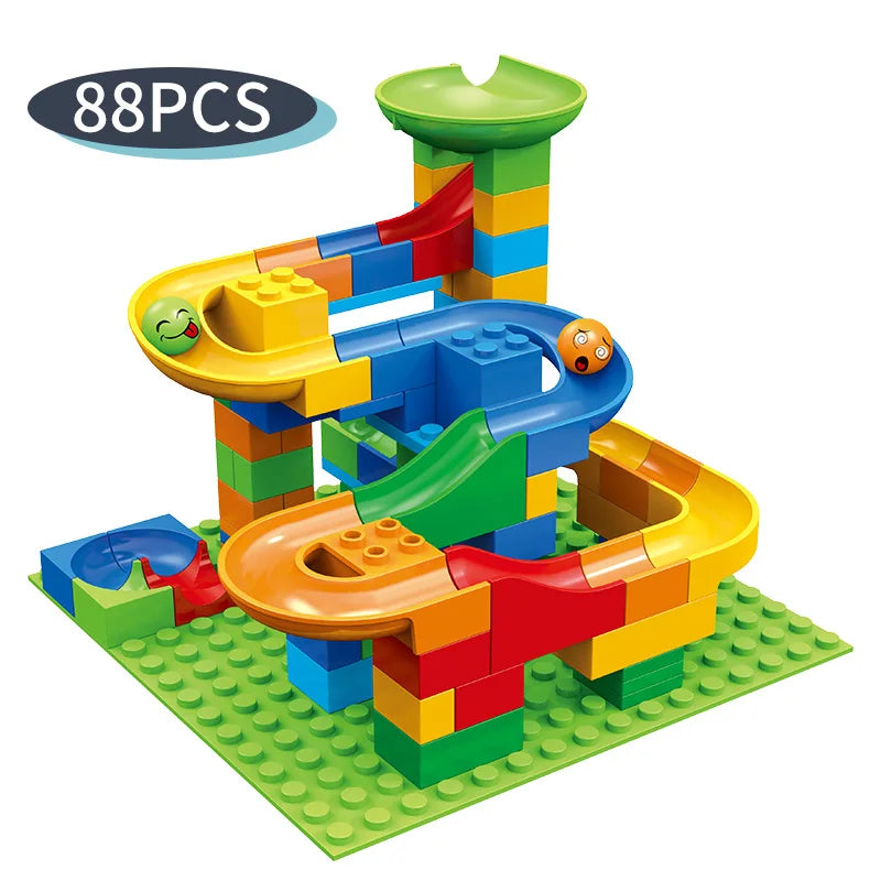 88-514PCS Marble Race Run Blocks Maze Ball Track Toy Compatible city Building Blocks Funnel Slide Blocks Toys DIY Bricks Toys