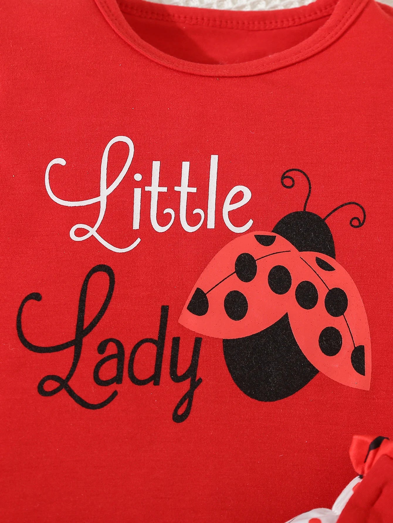 Summer Adorable Ladybug Outfit 2pcs Set