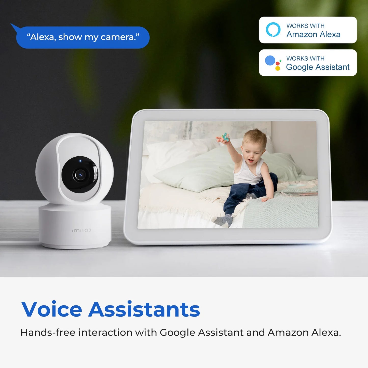 WiFi 6 Indoor Baby Monitor Camera with AI Detection Night Vision