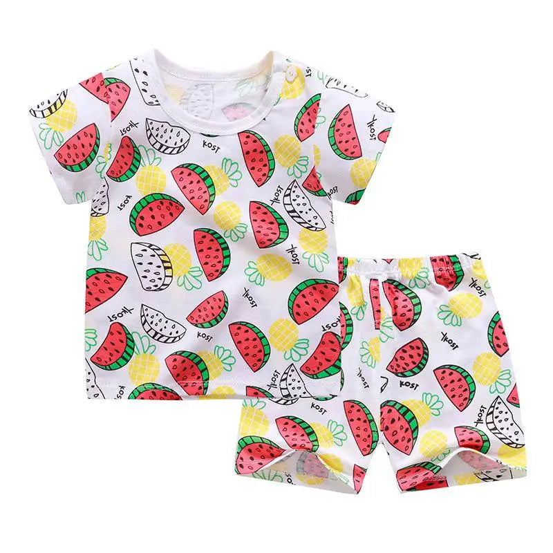 Summer Baby Boys Cartoon T Shirt + Shorts Set