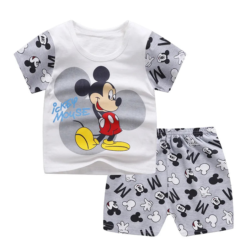 Summer Baby Boys Cartoon T Shirt + Shorts Set