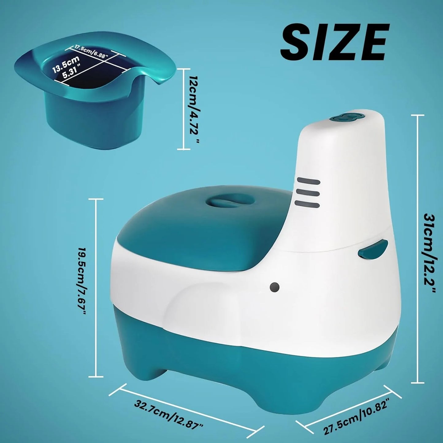 Kids' Potty Training Toilet Seat with Realistic Flush Sound