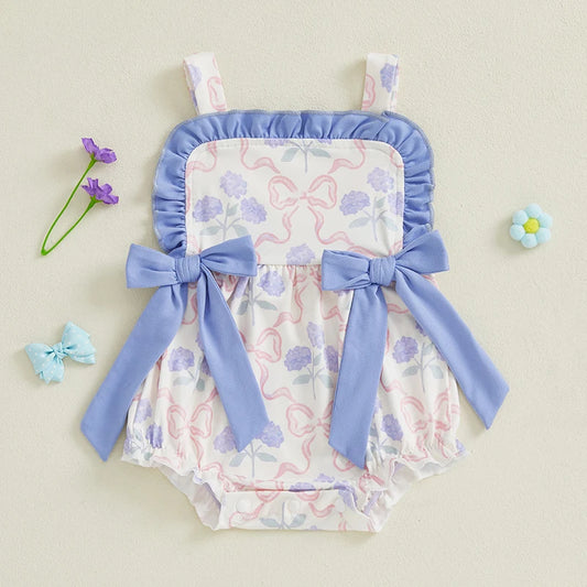 Adorable Toddler Dress with Floral Print and Ruffled Trim Perfect for Summer Parties and Playdates Sleeveless Baby Girl Romper