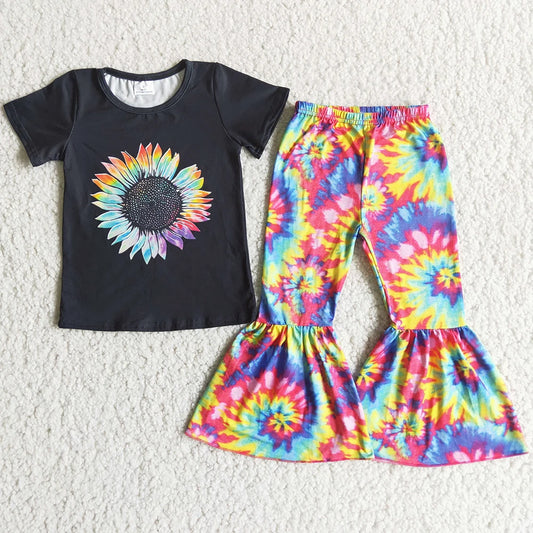 Hot Sale Baby Girls Clothes Short Sleeve Tops Bell Pants Sets Western Kids Clothes Fashion Toddler Girls Clothing Wholesale New