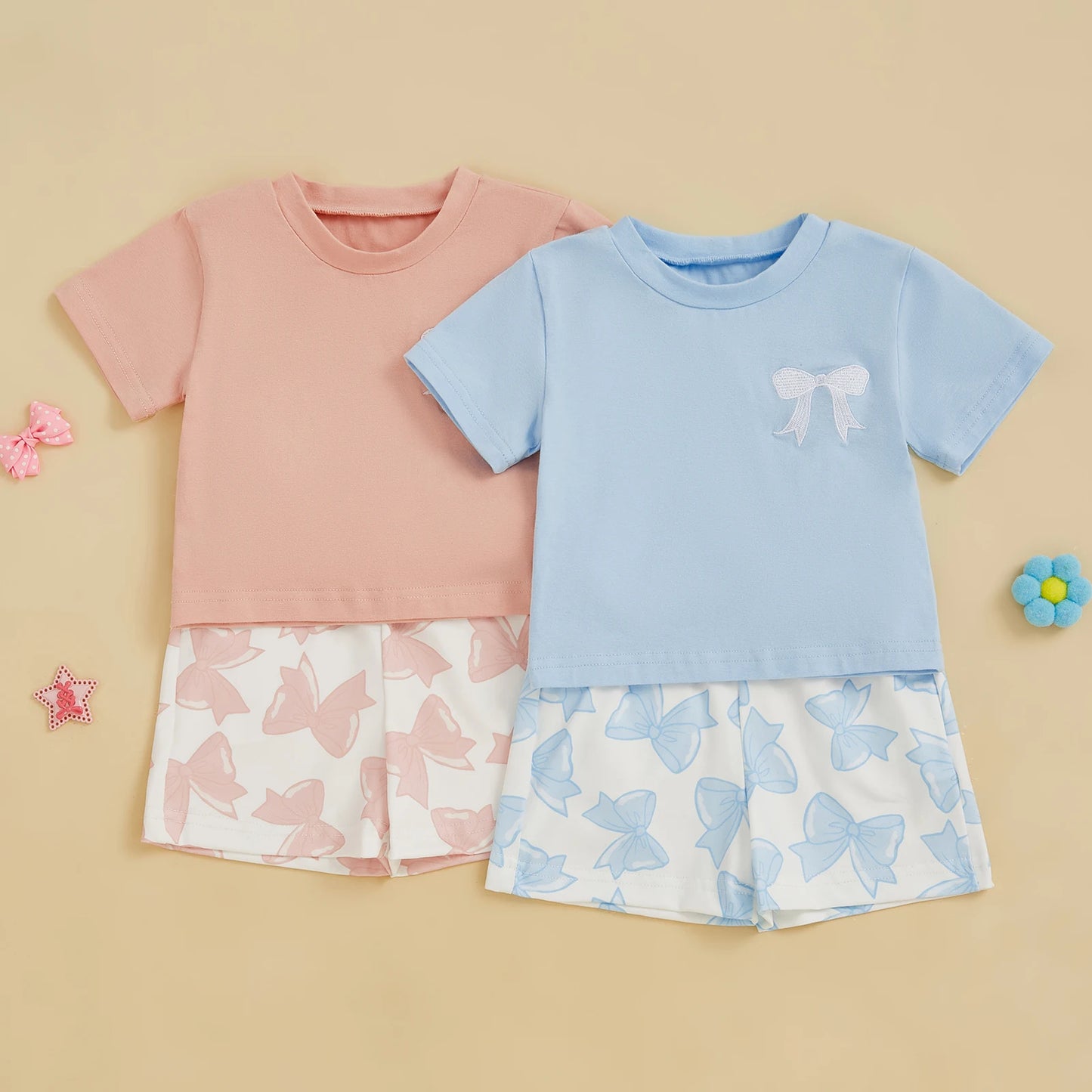 Toddler Girls 2 Piece Outfits Short Sleeve