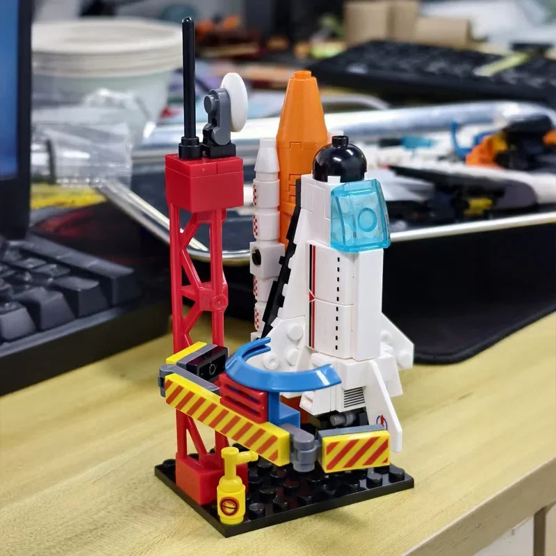 Spaceship Building Set with Launch Tower