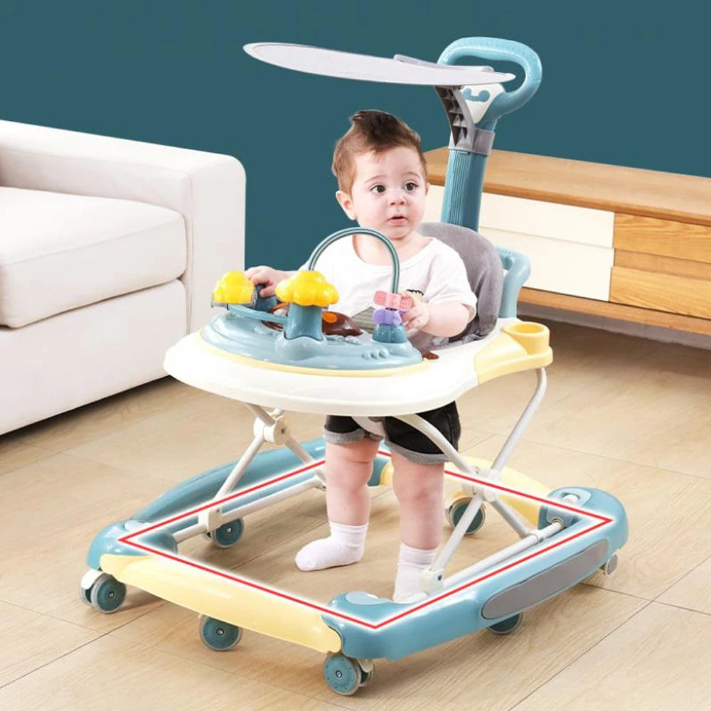 Foldable Baby Walker With Universal Wheel Handcart