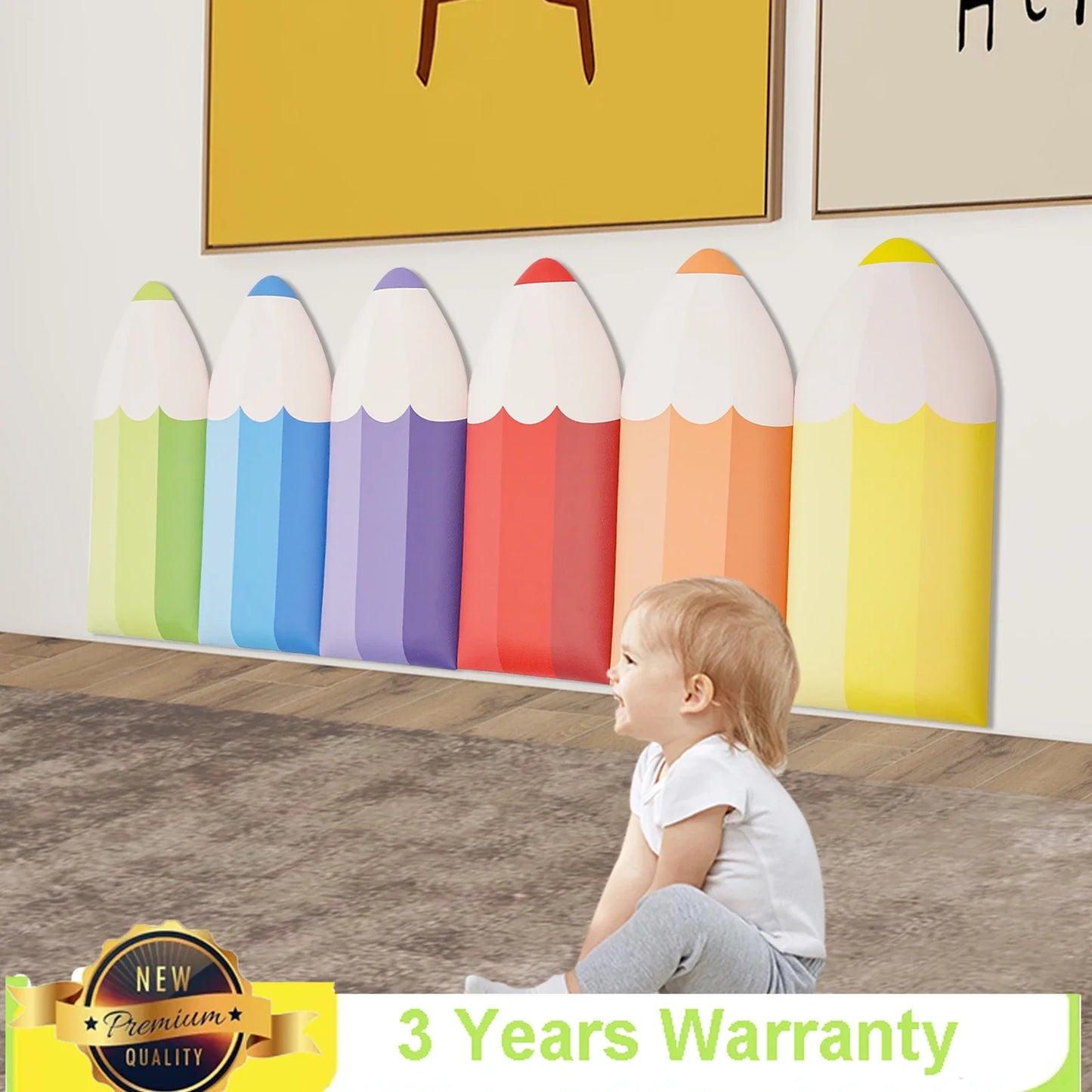 6pcs 3D Pencil-Shaped Wall Padding