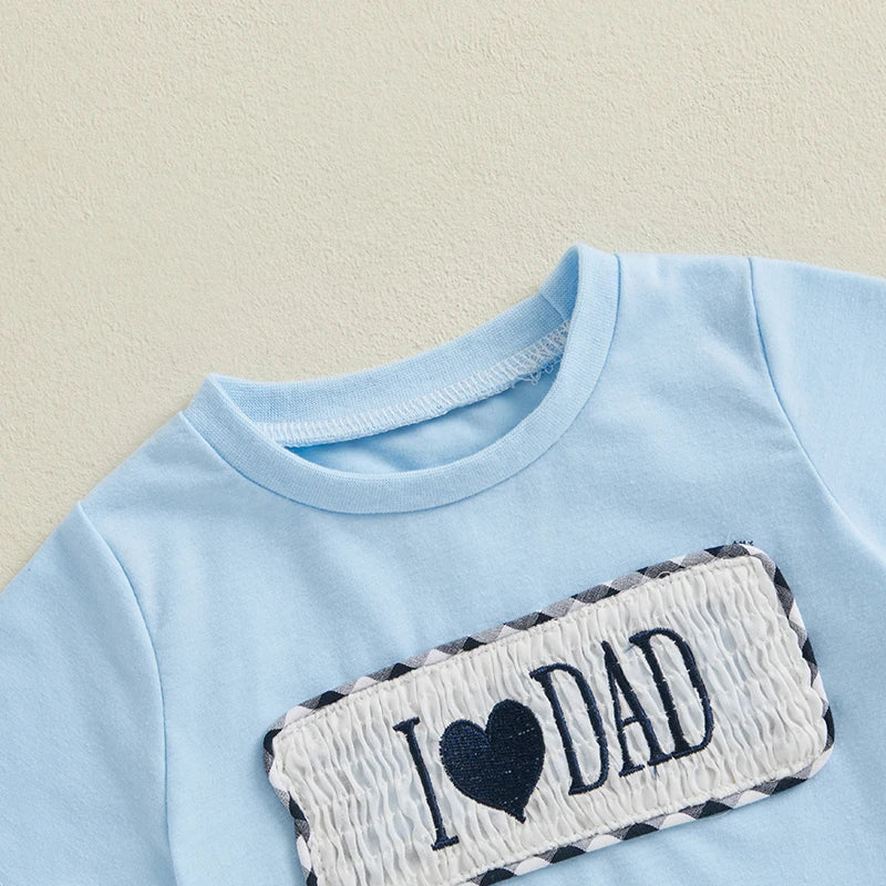 Toddler Boys Father's Day 2 Piece Outfits Short Sleeve