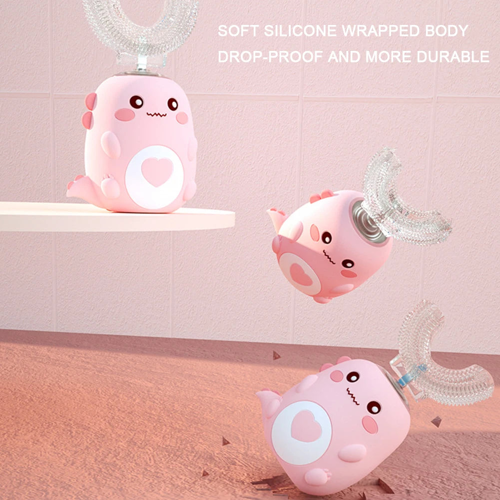 Kids Electric Toothbrush IPX7 Waterproof U Shaped Sonic Design with 3 Modes for Comprehensive 360 Degree Cleaning