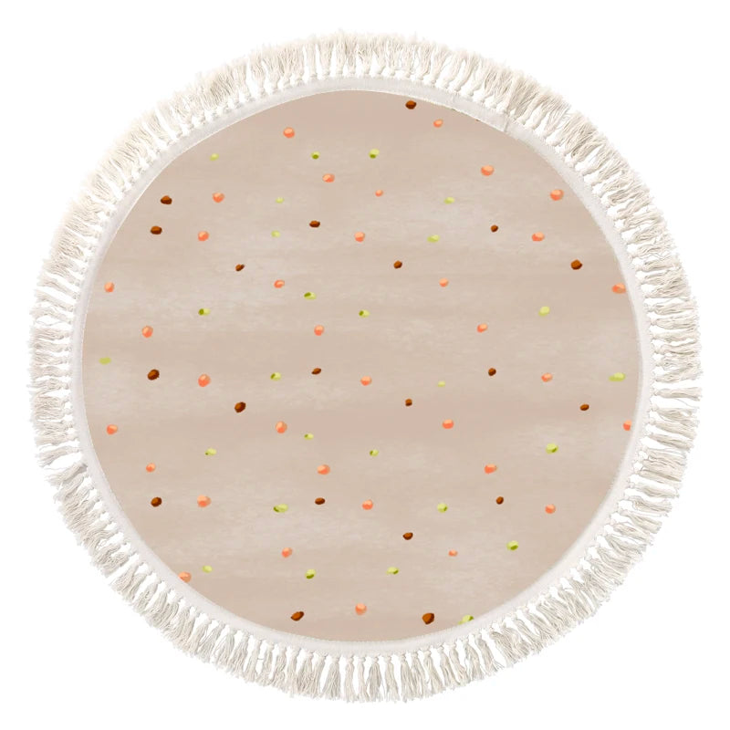 Baby Play Mat Nursery Carpet Bedroom Round Rug Cute Bedside Rugs Tassel Carpets Children Room Decor Floor Mats Ковер שָׁטִיחַ