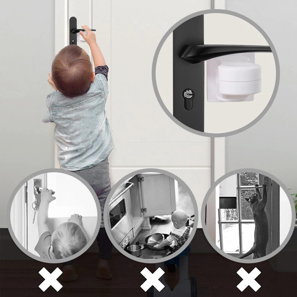 Home Universal ABS Protection Device Safety Anti-open Handle Lock for Children Baby Kids Safety Door Lever Lock Doors Lock