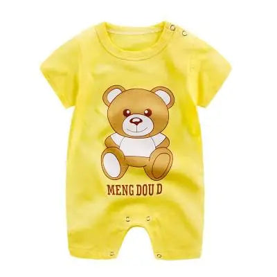 Cartoon Printed Rompers Newborn Boys Girls Short Sleeve Bodysuits Infantil Summer Thin Cotton Cute Onesie Baby Fashion Clothes
