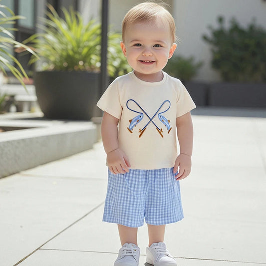 Toddler Boys Casual Outfits Dinosaur Print Short Sleeve T-Shirt and Elastic Waist Shorts Set for Summer 2 Piece Clothing Set