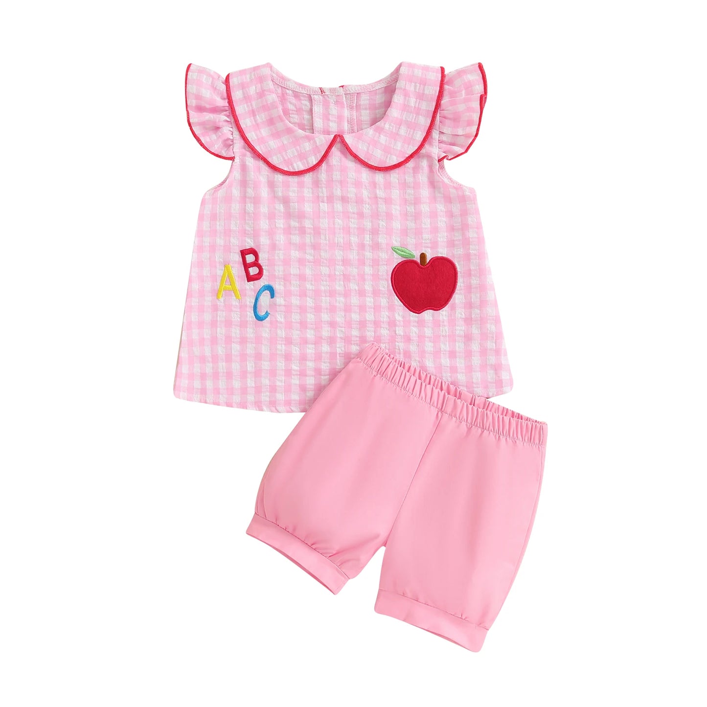 Summer Kids Girls Outfits Short Sleeve